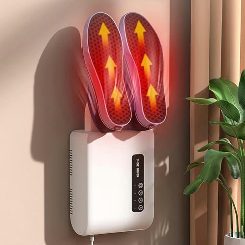 伟 祥 Wall Mounted Shoe Dryer, Multi-Hole Air Drying, Electric Foot Warmer with Timer, Portable Footwear Dryers Machine, Electric Shoe Dryer for Drying Shoes Boots Gloves Socks