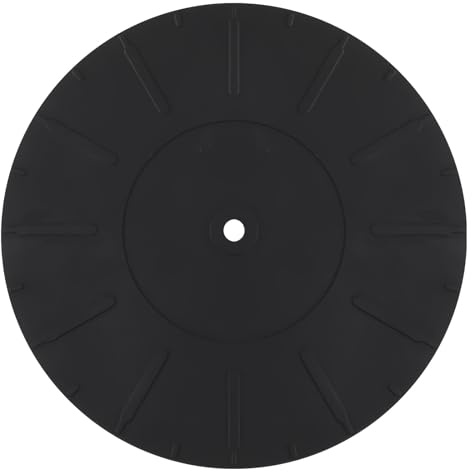 Turntable Platter Mat, 7 Inch Diameter Silicone Turntable Mat Anti-Static Anti-Slip Turntable Pad LP Slipmat Record Player Mat for Vinyl Record Mat Replacement Accessories (Black)