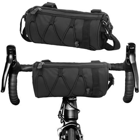 Borsa da Manubrio per Bicicletta, Borsa per Telaio Della Bici da Strada Impermeabile, 2,5L, Borsa Contenitore Anteriore con Tracolla, Borsello Anteriore per MTB Bicicletta, Bici da Strada, Ciclismo