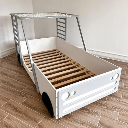 HOMEforDREAMS Kinder Autobett, Holz Bettrahmen mit Kletterbereich (160x80cm)
