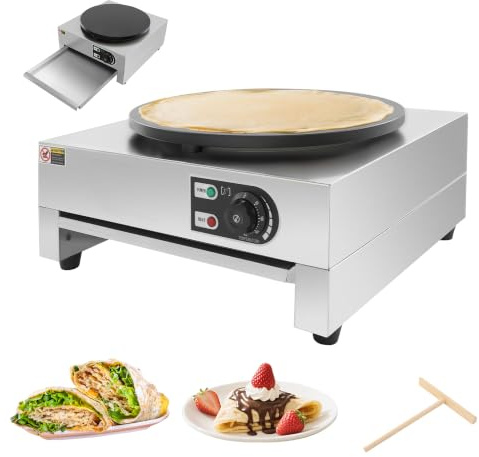 PUDLOR Crepesgerät, 3000W Poffertjes Maker, 220v Crepeseisen, 40cm Elektro Crepes Maker, Geeignet für Bäckereien, Restaurants, Kioske, Kantinen
