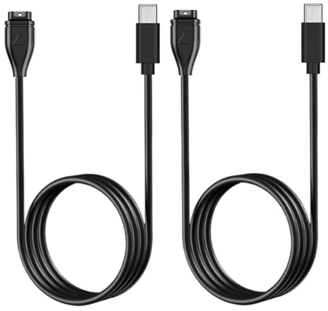 2 Pack USB C Charger Compatible with Garmin Approach S40/S42/S12/S60/S62/S70, Instinct/Instinct 2/Epix/Epix Pro, Fenix 7/7s/7X/7 Pro/6/6s/6X/6 Pro/5/5 Plus/5s Plus/5X Plus Charging Cable Cord 3.3ft