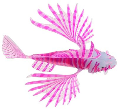 Kisangel Leuchtende Silikonfisch-Miniatur für Aquarium-nachtlicht-Dekorationen Rotfeuerfische