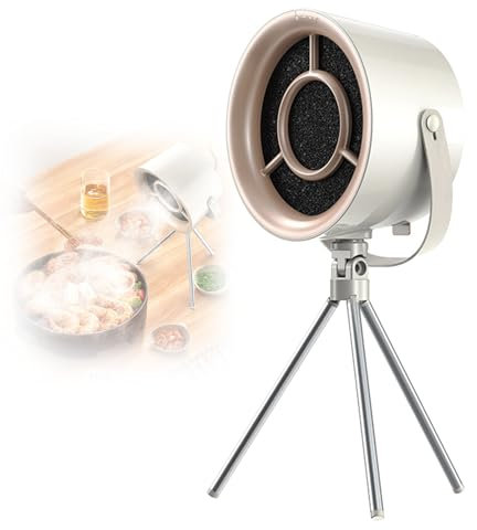 Portable Exhaust Hood, desk mini Range Hood with 2 Speed Portable Air Hood with Removable Filter Exhaust Fan for Indoor BBQ, Hot Pot and RV, Apartment white