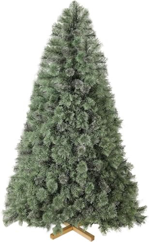 LIFERUN Albero di Natale Artificiale 150 cm, Albero di Natale Luxury Realistico, Folto, Aghi di Pino Pretrattati Realistici, con Supporto in Legno Fatto a Mano, 350PCS Punte, Ignifugo