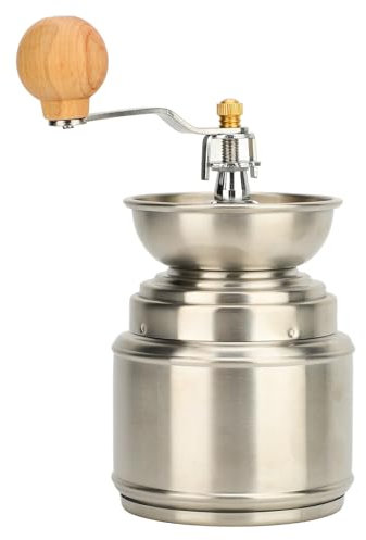 Stainless Steel Manual Coffee Grinder, Solid Wood Hand Coffee Bean Mill for Drip Coffee, French Press, Turkish Brew, Grind Nuts, Spices and Other Ingredients