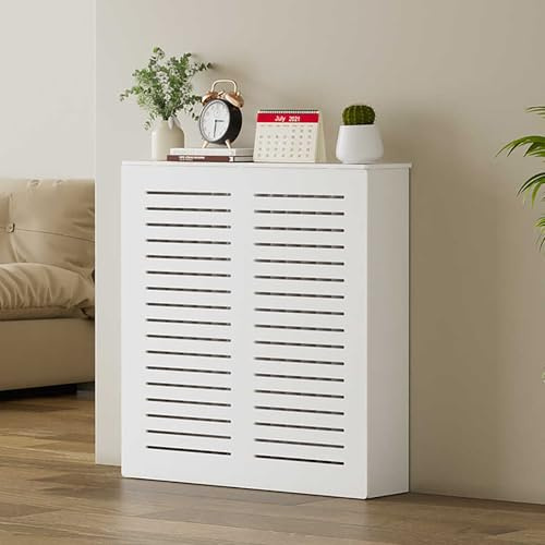 Copertura Per Radiatore Decorativa, Mobili Copertura Per Radiatore Bianca, Copritermosifone A Doghe Copri Calorifero Per Interno, Funzione Decorativa, Protezione Radiatore Per Casa, Ufficio(100x70x20c