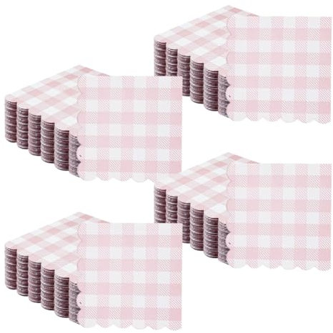 Cocktail-Servietten, Büffelkariert, Brautparty, kariert, Abendessen, Hochzeit, Party, Getränkeserviette, Gästehandtücher, dekorative quadratische Papierservietten, Violett, Weiß, 33 x 33 cm, 100 Stück