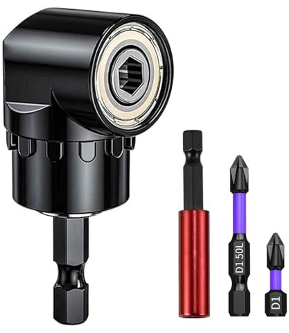 QZKJQDD 105 Degree Right Angle Drill, 1/4 Inch 105 Degree Right Angle Driver, 1/4'' Hex Shank Right Angle Drill, Quick Change Drive and Magnetic Bit Socket Attachment Adapter