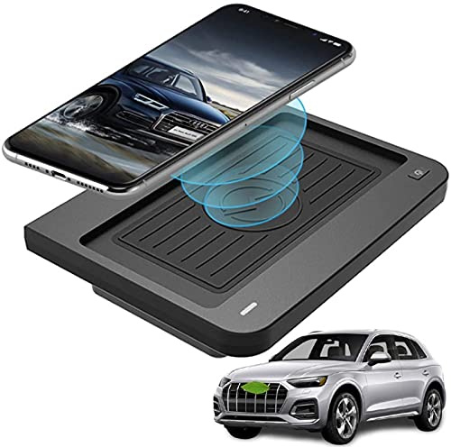 ZJIANHON Car Wireless Charger,for Q5 SQ5 2020-2018 Vehicle Wireless Charging Board,Center Console Accessories Panel 10W Qi Quick Charging pad 3 Coils Recharge Device for 11 / XS/XR/X / 8