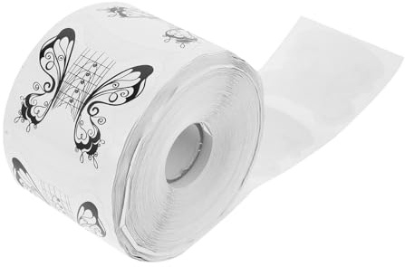 HAKIDZEL Pegatinas para Uñas 500 Piezas en Rollo de Papel Blanco, Fáciles de Aplicar y Retirar para Extensión de Gel UV en Manicura DIY y Salón Profesional