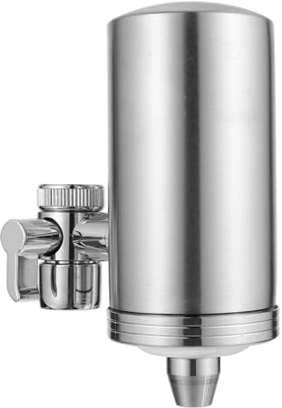 DIYEAH Filtro De Agua Para Grifo De Acero Inoxidable Con Instalación Fácil Purificador Para Cocina Reducción De Cloro Y Olores 4.40X4.13X0.78In