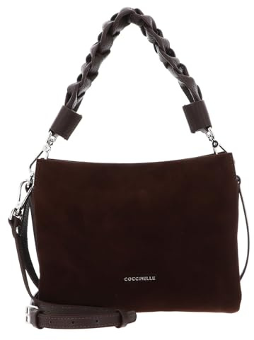 Coccinelle Pelle borsetta borsa a tracolla Boheme Handbag Suede Grainy Leather Brunette/Brunet marrone scuro