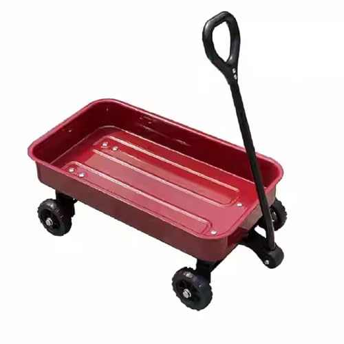 Carriola Carriola, carrello da giardino in metallo, carrello resistente con 4 ruote