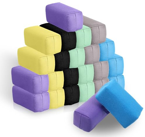 Caeuiciw 24 Pack Microfiber Applicator Pads Suede Car Detailing Sponge Ceramic Coating Applicator Pads Coating Sponge for Cars Graphene Metal Plastic Trim Ceramic Spray Applying Wax