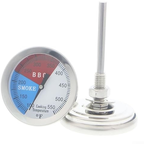 Termometro bimetallico per barbecue, in acciaio inox, per forno, grill, facile da leggere, per quadrante con sonda da 5,2 cm (stile 8)