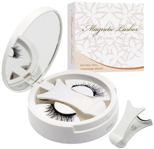 Cils magnétiques sans eyeliner avec applicateur - Cils réutilisables à effet sans colle - Kit de cils magnétiques - Faciles à appliquer et à retirer