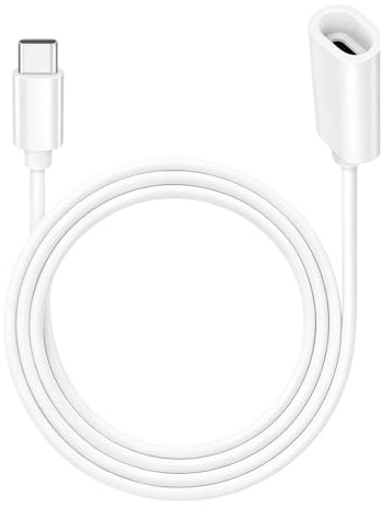 Mlifleue 1 PCS 20ft USB C Extension Cable for Ring Solar Panel, Compatible with USBC Male to Female Ring Solar Panel, Pan-Tilt Indoor Camera Security Cameras (White, 6 Meter)