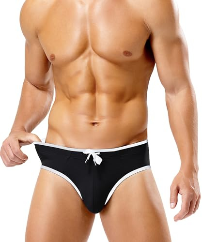Arjen Kroos Costume Uomo Mare Slip Rigato – Costume Slip Uomo con Pouch 3D - Mutanda da Mare Regolabile - per Piscina, Spiaggia, Vacanze