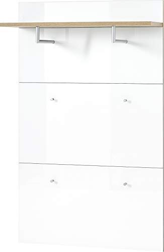 Germania Garderobenpaneel 3973-242 GW-TELDE, in Navarra-Eiche-Nb./Weiß, Korpus mit Glasfronten, 89 x 144 x 30 cm (BxHxT)