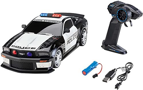 Revell Control Ford Mustang Polizei I US Polizei-Design I RC Auto mit Blaulicht und Sound I LED-Front- und Rückleuchten I 2.4 GHz Fernsteuerung für Multiplayer-Einsätze I Für Kinder ab 8 Jahren