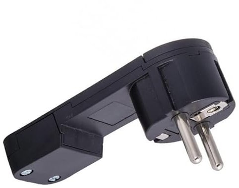 Prise plate murale extra-plate - Prise mâle plate pour coupler câble rallonge prise (250 V - 16 A) (noir)