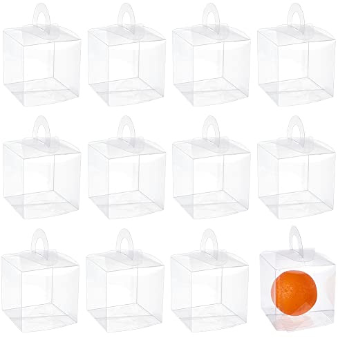 NBEADS 12 Stück Hängende Transparente Geschenkboxen, 10x10x10cm Wiederverwendbar Klare Rechteckige Bevorzugungsschachteln Für Geschenk Schmuck Weihnachten Hochzeit Ornamente