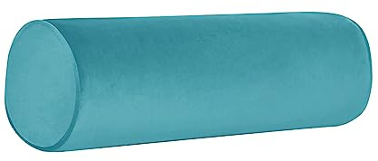 Tinbolunce Neck Roll Pillowcases with Zipper - Full Moon Bolster/Round Cylinder Pillow Case Covers for Bedroom, Living Room, Sofa - Solid Color Neck Cervical Pillowcase Cover 18 x 6 (Lake Blue)