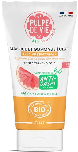 Pulpe de Vie - Gommage et Masque Visage éclat Certifié Bio Sucré frappé 75ml - Anti-gaspi ! Pamplemousse..