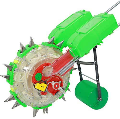 ESASAM Hand Push Seeder, Portable Seed Sower & Fertilizer Applicator with 12 Seed Plates, Simultaneous Sowing and Fertilization, for Planting Hemp, Corn, Cotton Soybean Peanut 8-Mouths