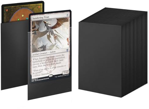 Lassuzie 300 Stück Schwarze kartenhüllen, Soft Card Sleeves 66 x 91mm, Sportkarten Schutzhüllen, Sammelkarten Hüllen Soft Sleeves Kartenfolien für Sammler, für Trading Cards, Pokemon, Münzen, MTG