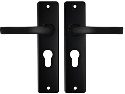 AXA Türbeschläge set - Edge Basic Blok - Türklinken Innentüren mit Langschild - Mit Zylinderloch - Schwarz - PC55