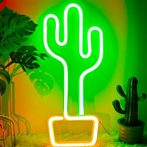 YIVIYAR Cactus Neon Lights - LED Wall Lights for Bedroom, Bar, Party Decoration