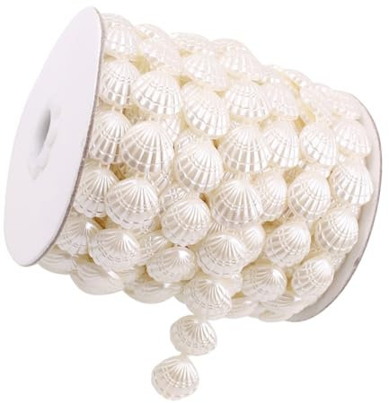 SEWACC 1 Rolle Muschelperlen Selber Machen Fake-muschel-set -vorhangperlen Gardinenperlen Gefälschte Muschelperle Perlen Zur Schmuckherstellung Muschelanhänger-set Weiß Abs