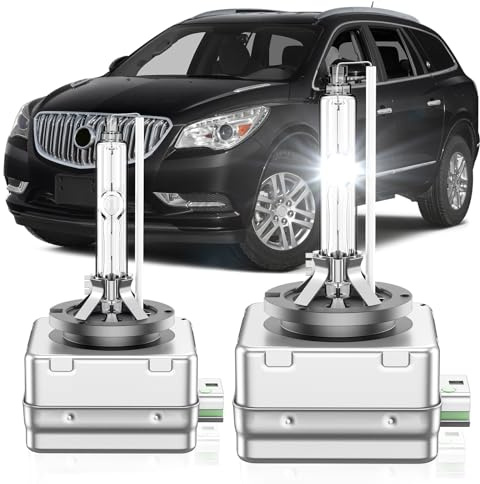 SENROBO D3S HID Xenon Headlight Bulb Compatible with 2014 2015 2016 2017 2018 Buick Enclave Envision LaCrosse Regal Cascada - 35W High and Low Beam Upgraded 350% Brighter 6000K Cool White Pack of 2