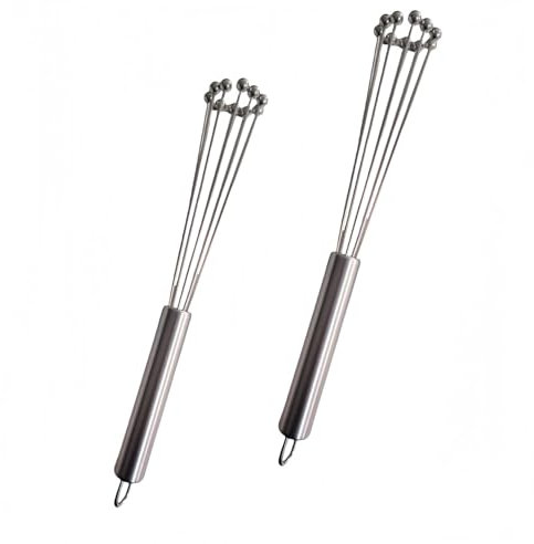WQHLONGBO 2 PCS 10.23inch Stainless Steel Ball Whisks,Durable Manual Egg Beater, Dishwashable Kitchen Whisk,Cream whisk, kitchen baking tool