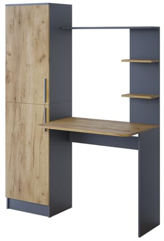Vicco Bureau Tessa, Anthracite/chêne doré, 122.9x52cm