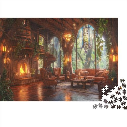 Enchanted Cabane dans Les Arbres 1000 Pièces Puzzle Adultes Cabane dans Les Arbres Lumineux De Jeu Coloré Puzzle Aide À La Relaxation Cadeau Unique Classiques Décor À La Maison 1000pcs (75x50cm)