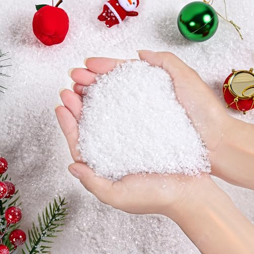 Pecehom 200g Christmas Artificial Fake Snow Fake Decorative Artificial Snowflakes Christmas Party Decoration for Christmas miniature ornaments and Tree Decorations