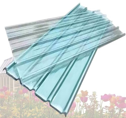Corrugated Transparent Panel High Light Transmittance, Glass Fiber Flat Transparent Roof Sheet, Multiwall Clear Roofing Panel for Storage Room/Interior Skylight(18 pcs,L W 3.9 x 3ft)