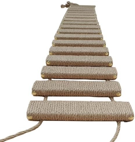 CLKLGEXEAK Escalera for gatos, puente, jaula de pared, cuerda de sisal, marco de escalada for gatos, poste rascador, torre con hamaca