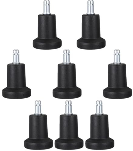 Abaodam Lot de 7 Pieds Fixes Antidérapants pour Chaise de Bureau, Niveleurs Enfichables Compatibles Roulettes, Protection Sol Dur pour Fauteuil Bureau et Meubles, Accessoires Pratiques