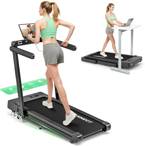 Walking Pad, 4 in 1 Laufband für Zuhause mit 9% Steigung, 1-10 km/h Walking Machine mit LED-Anzeige, Fernbedienung, 2,75HP Tragbares Laufband, Bis 150kg Belastbar, Keine Montage Erforderlich