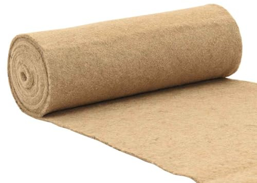 Teenpull gnagarmatta av 100 % hampa 0,5 x 5 m 5 mm tjock, kan skäras till golvskydd för små djurburar, halkfri och hygienisk med naturligt material för kaniner, marsvin