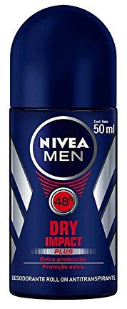 NIVEA Deodorante roll-on da uomo Dry Impact/Anti-transpirant 72h, confezione da 6 (6 x 50 ml)