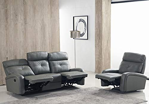 Mapo Möbel Voll-Leder Sofagarnitur Fernsehsofas Relaxsofas 5130-3+1-0326