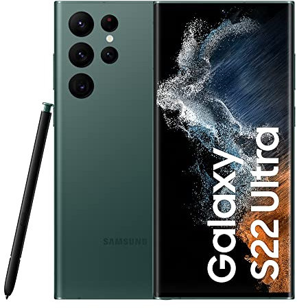 Samsung Galaxy S22 Ultra 5G Smartphone Android senza SIM, 12GB RAM e 512 GB Memoria Interna, Display 6.8’’¹ Dynamic AMOLED 2X, 5 Fotocamere, 108MP, Green 2022 [Versione Italiana]