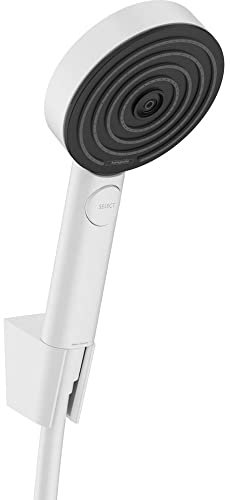 hansgrohe Duschset Pulsify Select S, Duschkopf mit Schlauch und Halterung, Handbrause mit 3 Strahlarten Relaxation, Mattweiß