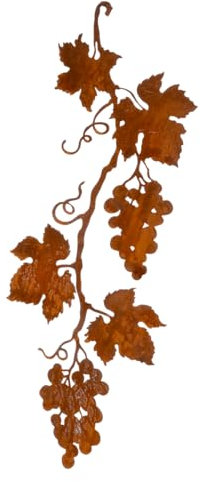 Deco Woerner Weinreben Silhouette mit Edelrost Patina 58 cm Gartendeko Vintage-Aufsteller Winterdekoration Herbstdekoration