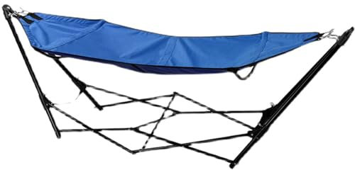 Faltbare Hängematte (mit Ständer), leicht zu tragen, geeignet für Büro Mittagspause, Outdoor-Camping